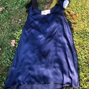 Thread Social Navy Silk Tank with Bows